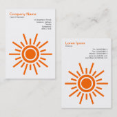 Sun 02 - Oranje op wit Visitekaartje (Voorkant / Achterkant)
