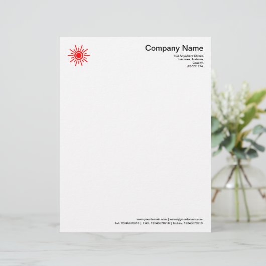 Sun 02 - Rood Custom Briefhoofd (Staand voorkant)