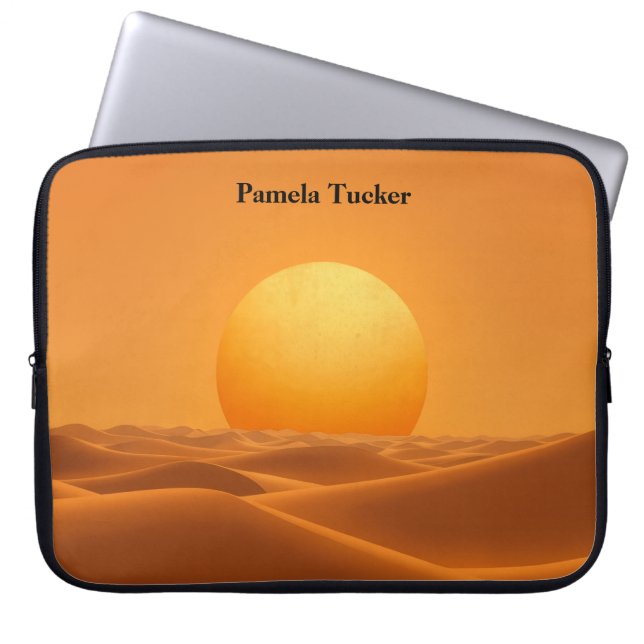 Sun Abstract Amber Modern Minimalist Laptop Sleeve (Voorkant)