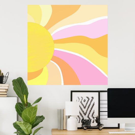 Sun abstracte kunst poster (Thuiskantoor)