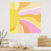 Sun abstracte kunst poster (Keuken)