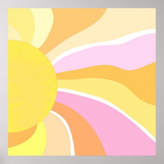 Sun abstracte kunst poster (Voorkant)