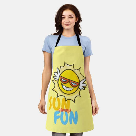  Sun altijd Fun Schort (Gedragen)