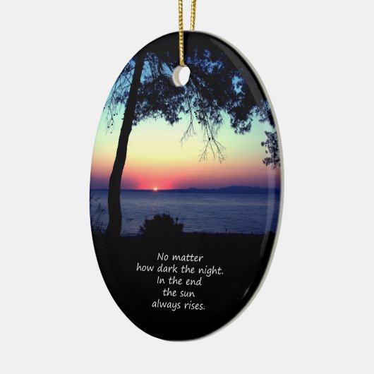 Sun Always Rises Keramisch Ornament (Links)
