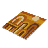 Sun and Arches Mid Century Modern Geometric Design Tegeltje (Zijkant)