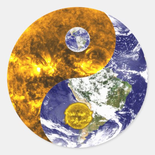 Sun and Earth Yin Yang stickers (Voorkant)