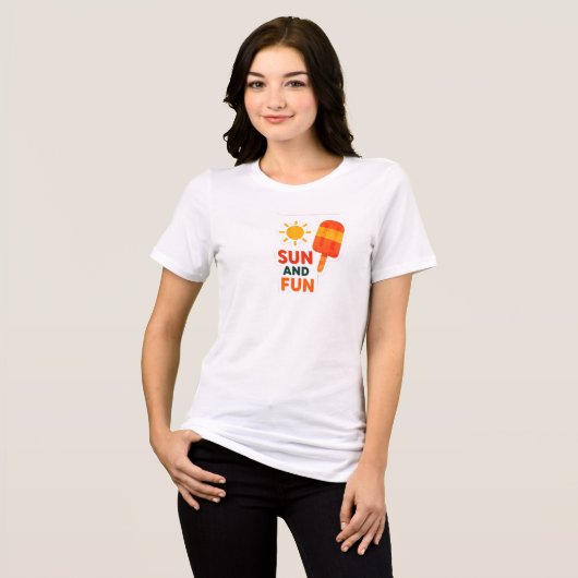 Sun and Fun – Bright Summer Vibes Sticker Tri-Blend Shirt (Voorkant volledig)