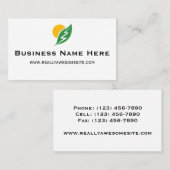 Sun and Leaf with Electricity Zap Business Card Visitekaartje (Voorkant / Achterkant)