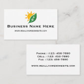 Sun and Leaf with Electricity Zap Business Card Visitekaartje (Voorkant / Achterkant)