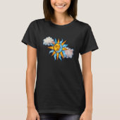 Sun and Moon and Clouds in the sky sunny moonchild T-shirt (Voorkant)