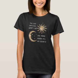 Sun and Moon betekenend Wicca Symbols Design Astro T-shirt