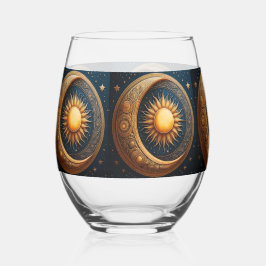 Sun and Moon Celestial  Wijnglas Zonder Voet
