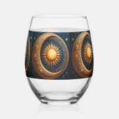 Sun and Moon Celestial  Wijnglas Zonder Voet (Achterkant)