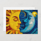 Sun And Moon - Design 1 Feestdagenkaart (Voorkant / Achterkant)