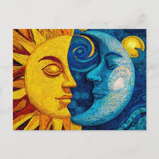 Sun And Moon - Design 1 Feestdagenkaart (Voorkant)