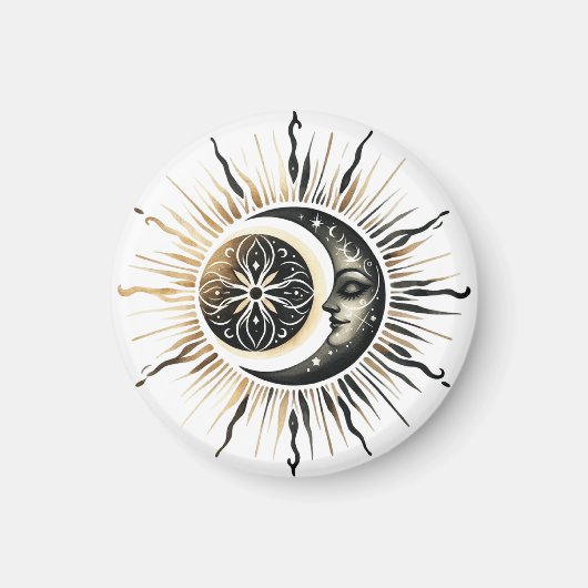 Sun and Moon Magnet | Celestial Fridge Magnet  (Voorkant)