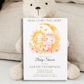 Sun and Moon Neutral Celestial Baby Shower Kaart