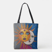 Sun and Moon Tote Bag with Vibrant Hand-drawn Art (Achterkant)