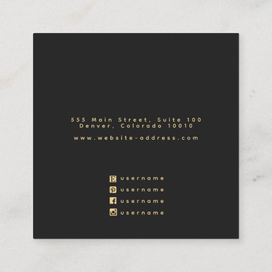 Sun and Moon Witchy Stud Earring Display Card Vierkante Visitekaartje (Achterkant)