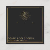 Sun and Moon Witchy Stud Earring Display Card Vierkante Visitekaartje (Voorkant)