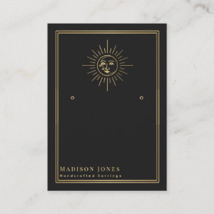 Sun and Moon Witchy Stud Earring Display Card Visitekaartje