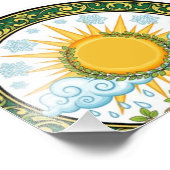 Sun and Rain Nature Cycle Botanical Emblem ART Foto Afdruk (Hoek)