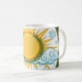 Sun and Rain Nature Cycle Botanical Emblem ART Koffiemok (Voorkant rechts)