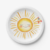 Sun and Rockets eerste verjaardagspapier Bord (Voorkant)
