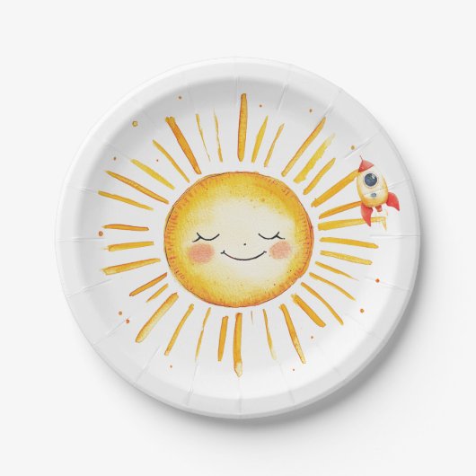 Sun and Rockets eerste verjaardagspapier Bord (Voorkant)
