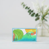 Sun and Surf Business Card Template Visitekaartje (Staand voorkant)
