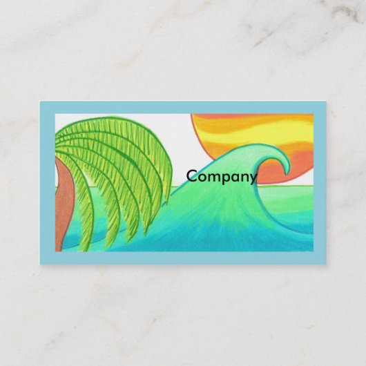 Sun and Surf Business Card Template Visitekaartje (Achterkant)