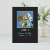 Sun and White Roses Celebration of Life Invitation Kaart (Staand voorkant)