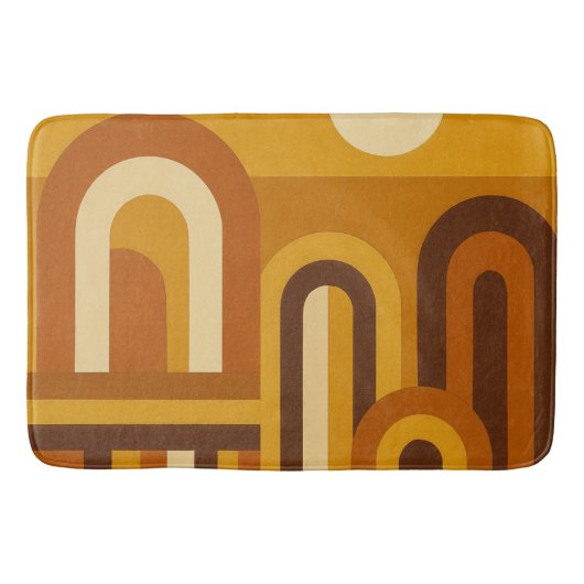 Sun & Arches Mid Century Modern Geometric Design Badmat (Voorkant)