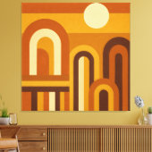 Sun & Arches Mid Century Modern Geometric Design Canvas Afdruk (Insitu (Woonkamer))