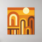 Sun & Arches Mid Century Modern Geometric Design Canvas Afdruk (Voorkant)