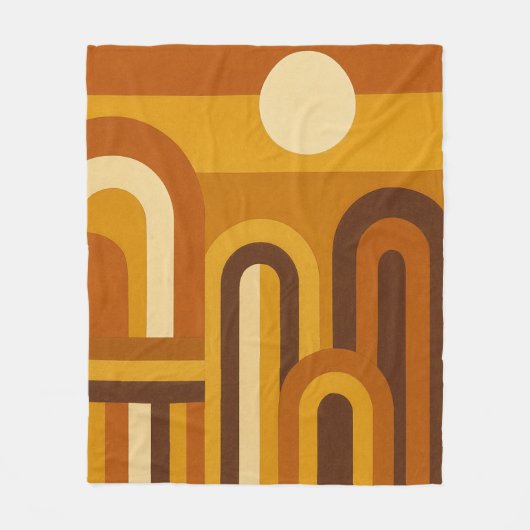 Sun & Arches Mid Century Modern Geometric Design Fleece Deken (Voorkant)