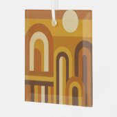 Sun & Arches Mid Century Modern Geometric Design Glas Ornament (Voorkant links)