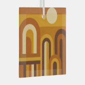 Sun & Arches Mid Century Modern Geometric Design Glas Ornament (Voorkant Rechts)