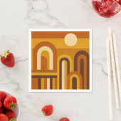 Sun & Arches Mid Century Modern Geometric Design Servet (Insitu)