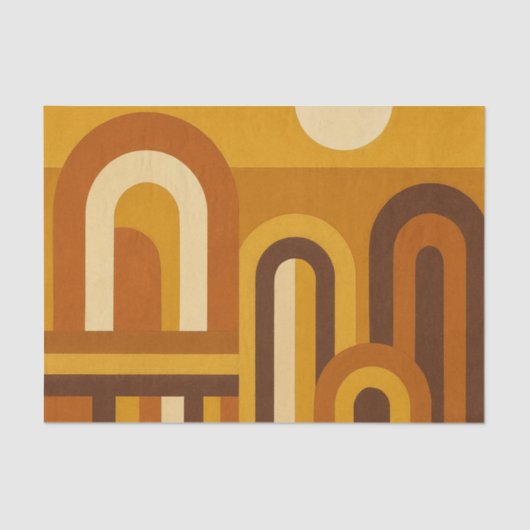 Sun & Arches Mid Century Modern Geometric Design Tissuepapier (Voorkant)