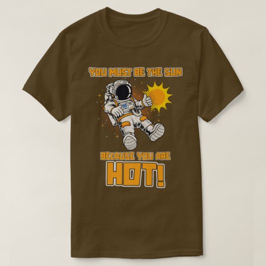 Sun astronaut outerspace deining discovery dati t-shirt (Design voorkant)
