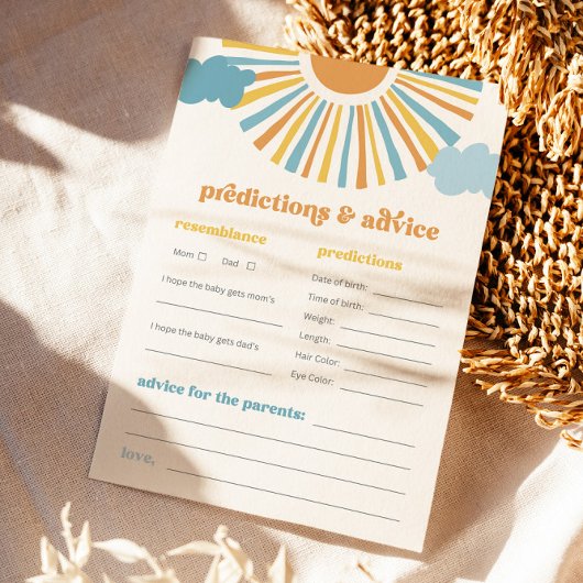 Sun Baby shower Advies & Voorspelling Kaart