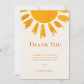 Sun Baby shower bedankje Aankondiging (Voorkant)