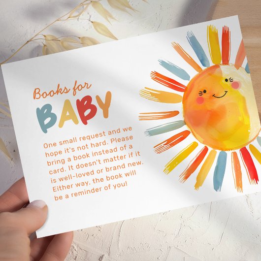 Sun Baby shower Boek Aanvraag Behuizing Kaart