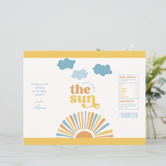 Sun Baby shower Chip Bag Wrapper (Staand voorkant)