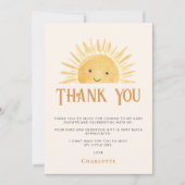 Sun Baby shower Dank u Bedankkaart (Voorkant)