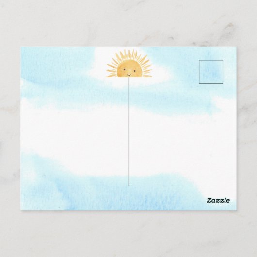 Sun Baby shower Dank u Briefkaart (Achterkant)