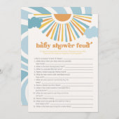 Sun Baby shower Feud Game Kaart (Voorkant / Achterkant)