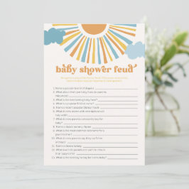 Sun Baby shower Feud Game Kaart