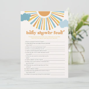 Sun Baby shower Feud Game Kaart